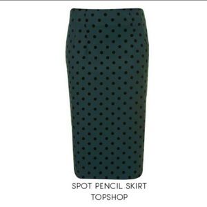 Topshop Spot Pencil Skirt